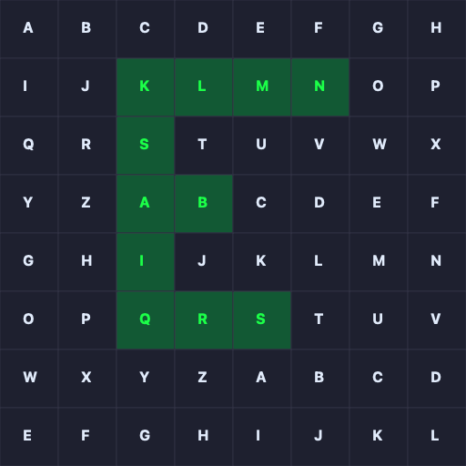 Word search solver screenshot